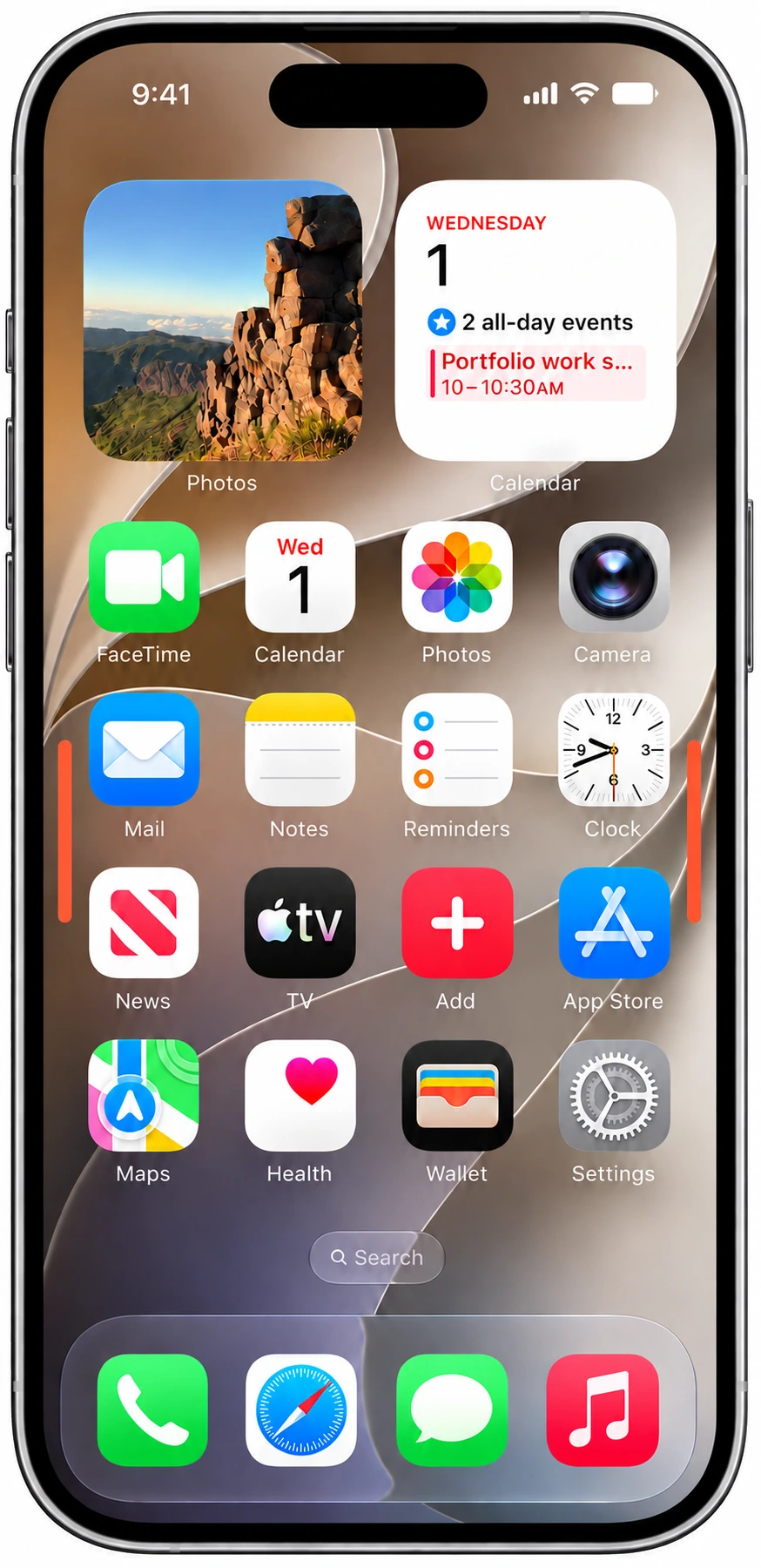 Illustrative TAGII assistant and calendar example on a phone